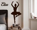 Ballet Dancer Customized Name Vinyl Decal Nursery Sticker
